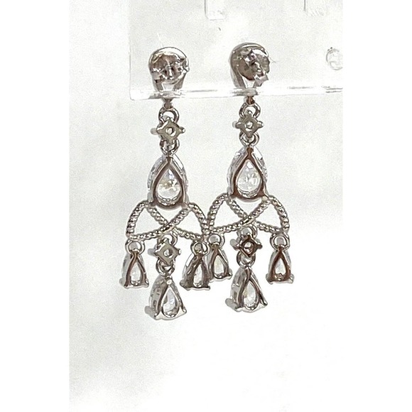 Bella Luce Earrings Dangles Drops Cubic Zirconia 925 Rhodium Plating JTV - Picture 5 of 13